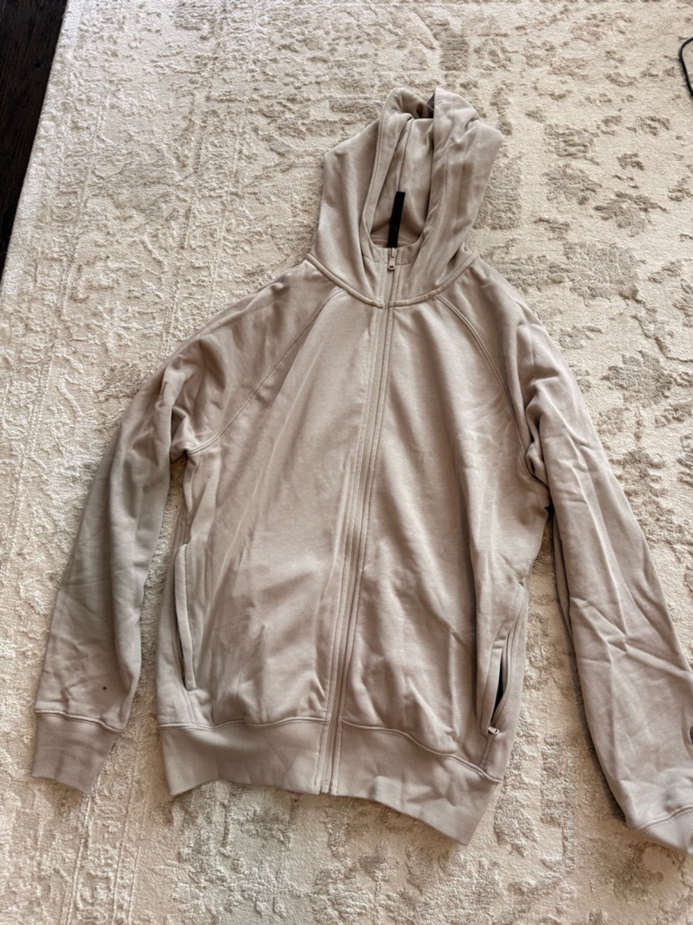 Fabletics Beige Full-Zip Hoodie